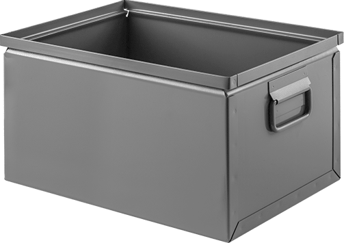 Ekstra Büyük İstiflenebilir Kutu Rafı için 12" x 9-1/2" Kapalı Ön Kutu — 12", Çelik, 9 1⁄2"