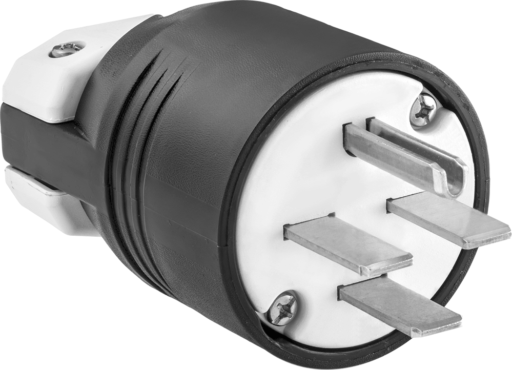 Premium Düz Bıçaklı Konektör, Dört uçlu erkek fiş, NEMA 15-30 — 250V AC, Erkek, 30A