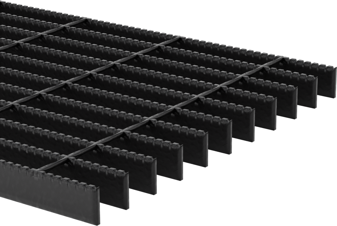Tırtıklı Çelik Çubuk Izgara, Toz Kaplamalı, 1" Yükseklik x 1/8" Genişlikli Taşıyıcı Lama
