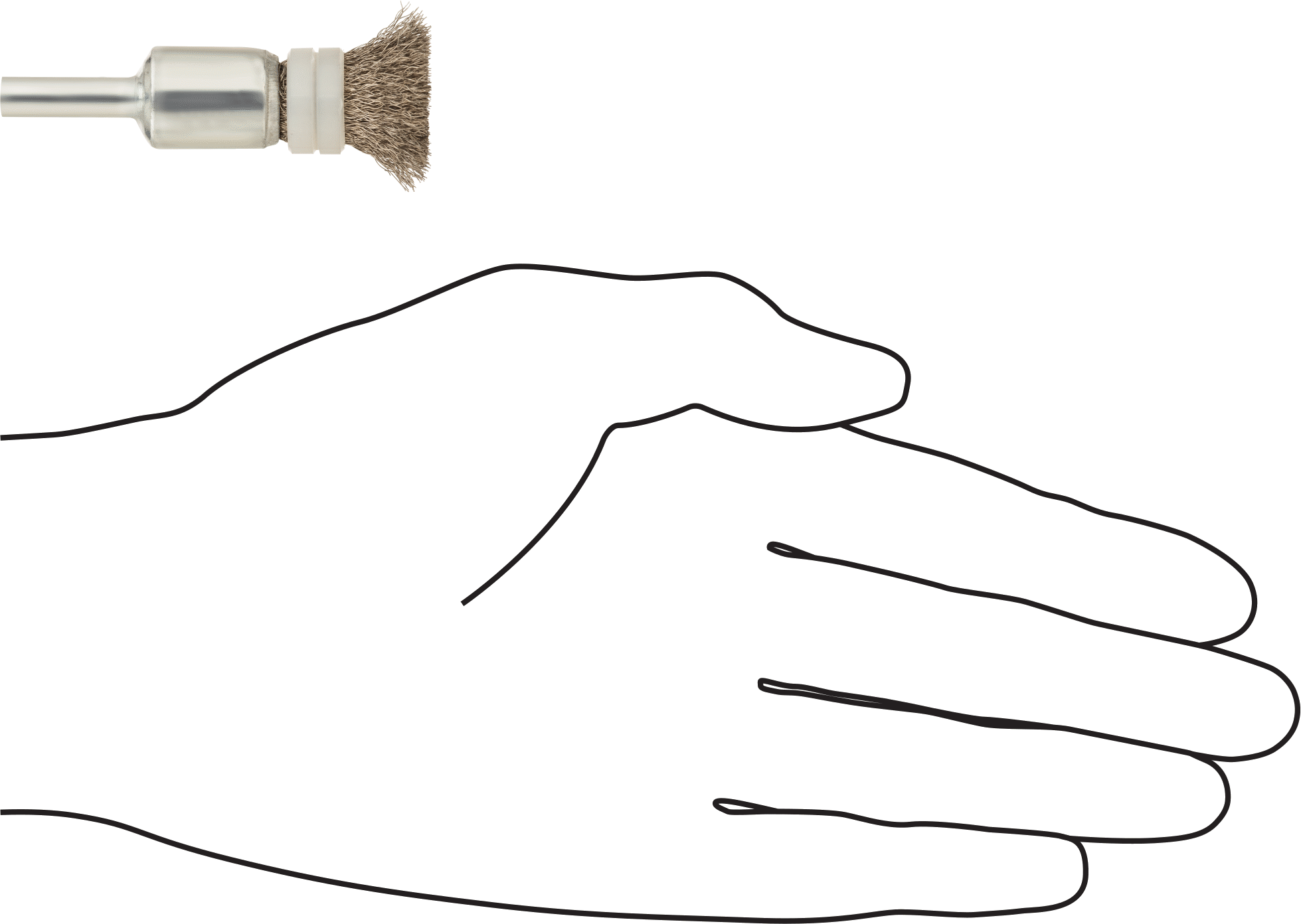 Dar Alanlar için Şaftlı Uç Fırçası, Uzun Ömürlü, 1/2" Çaplı, 0.006" Çaplı Paslanmaz Çelik Kıllar