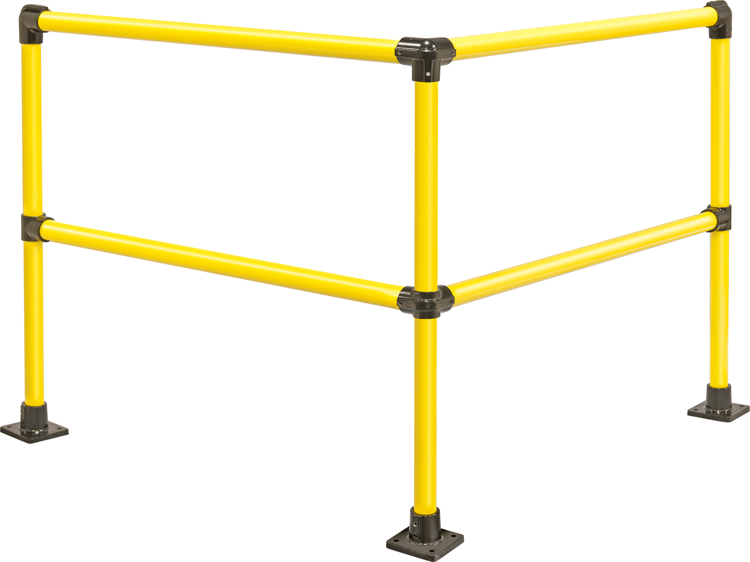 Güvenlik Korkuluğu, Toz Boyalı Çelik, Köşe, 4'0" x 4'0" Uzunluk — Çelik, -, Köşe