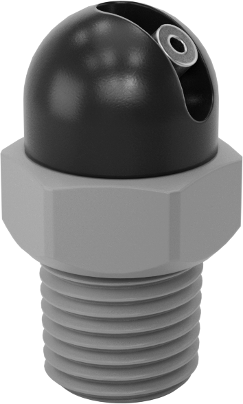 NPT/BSPT Bağlantılı Makineye Monte Soğutma Sıvısı Nozulu, 1000 PSI, 1/4 Boru Boyutu, 0.06" Delik Çapı, 1.27 inç Uzunluk