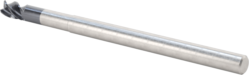 Uzun Uçlu Hızlı Kesim Karbür Kare Uçlu Freze, Pahlı Köşeli, 1/4" Freze Çapı, 7/8" Boyun Uzunluğu