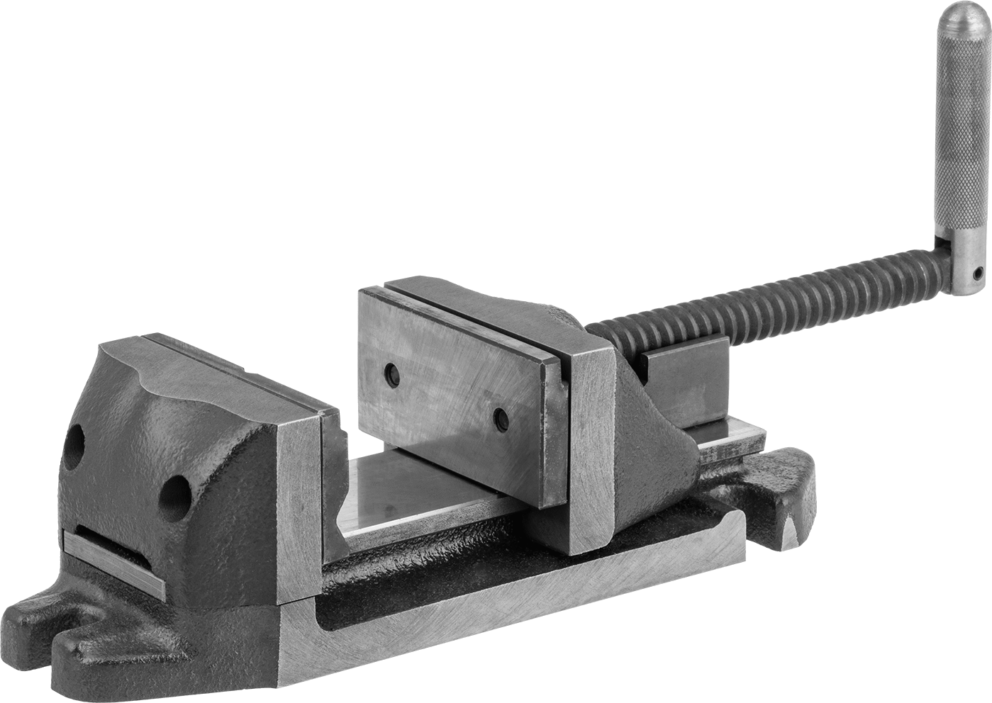 Hızlı Sıkıştırmalı Matkap Pres Mengene, Sabit Taban, Vidalı Çene Kilidi, 3" Genişlik x 1-1/2" Yükseklik Çeneler