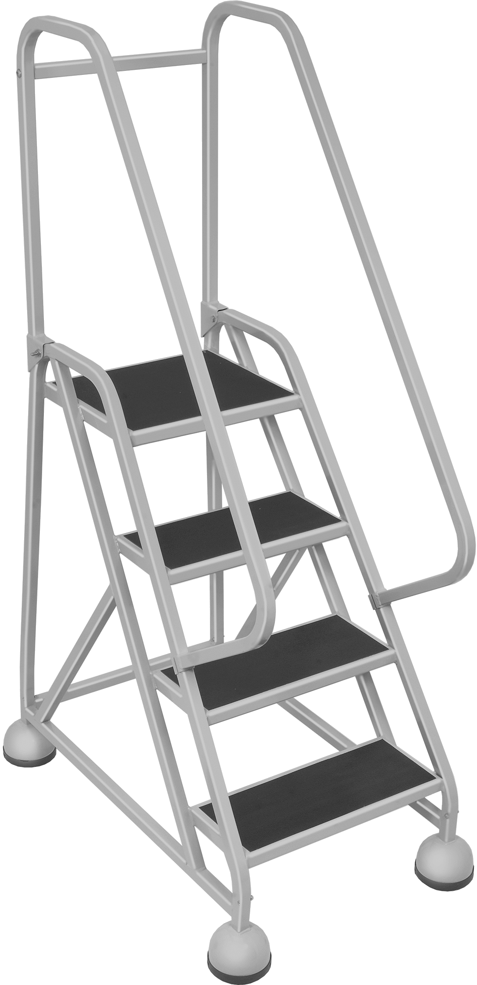 Yüksek Kararlıklı Yuvarlanan Platform Merdiveni, Her İki Yanda Tutamak, 5'6" Yükseklik x 39" Derinlik Toplam — 3 ft., 4, Her İki Taraf