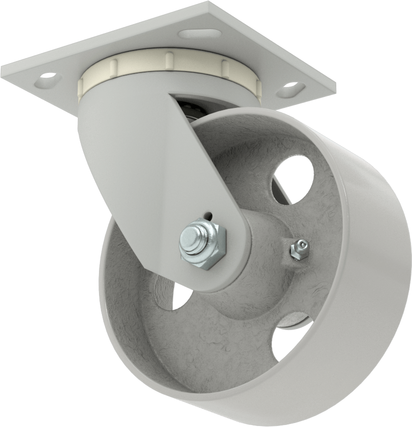 4-1/2" x 4" Plakalı Yüksek Kapasiteli Mauler Tekerlek, 5" Çapında Metal Tekerlekli Döner
