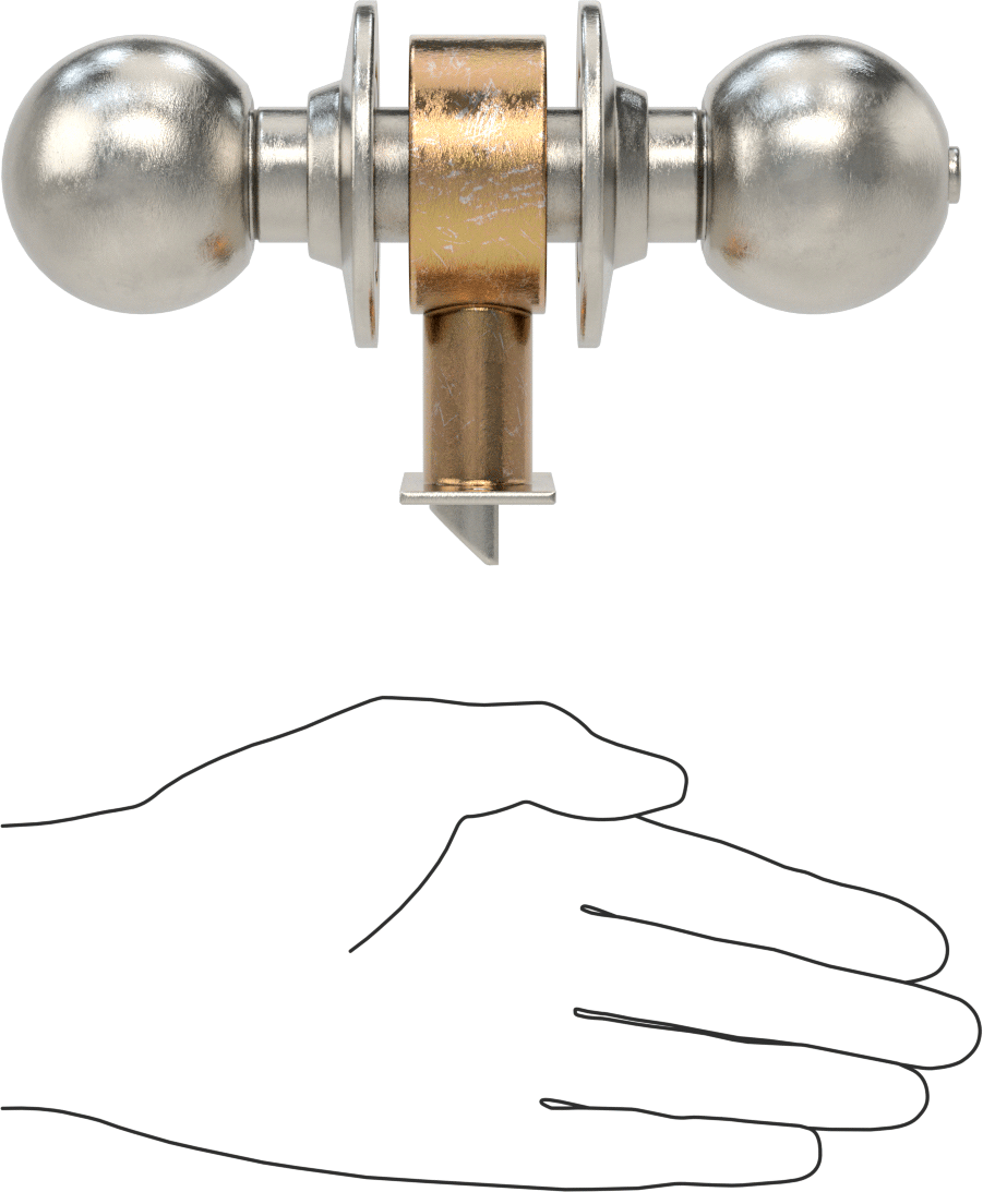 Assa Abloy Accentra (Yale) 4600 Kapı Topuzu, Düğme Kilitli, 2-3/8" Boğaz Mesafesi