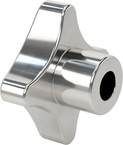 Paslanmaz Çelik Dört Kollu Topuz, 1/4" Çaplı 1/2" Derinlikli Delikli
