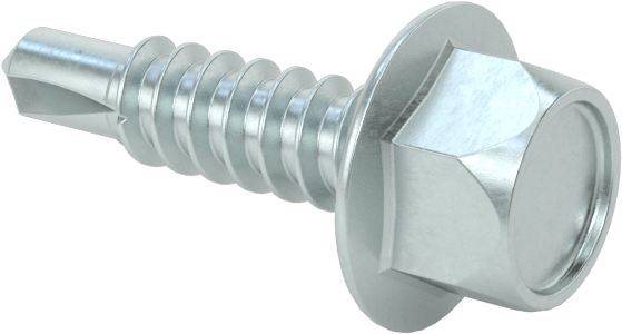 Metal için Sıyırmaya Dayanıklı Delme Vidaları, Standart Başlık, Çinko Kaplı Çelik, 10 Numaralı Boyut, 3/4" Uzunluk