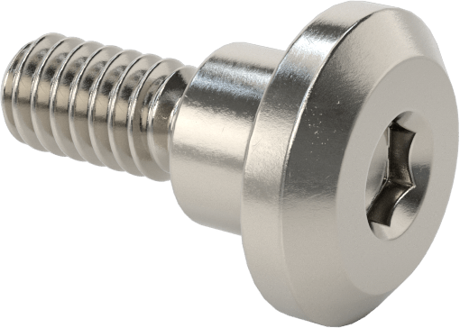 18-8 Paslanmaz Çelik Düşük Profilli Hassas Omuzlu Vida, 3 mm Omuz Çapı, 2 mm Omuz Uzunluğu, M2 x 0.4 mm Diş Boyutu
