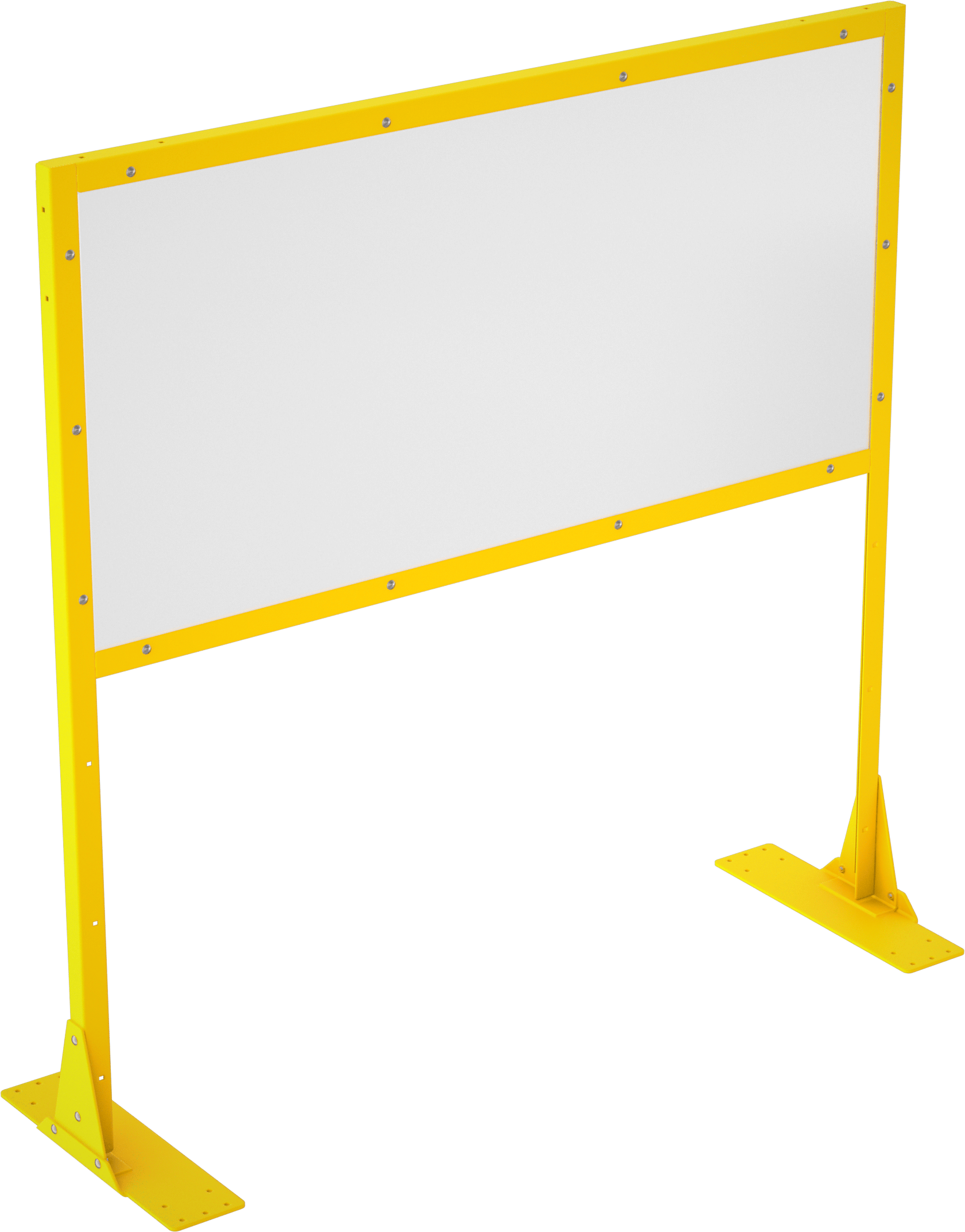 Yüksek Görünürlüklü Şeffaf Bölme Paneli, 6 Fit Genişlik x 6 Fit Toplam Yükseklik, 36" Yükseklikli Panel