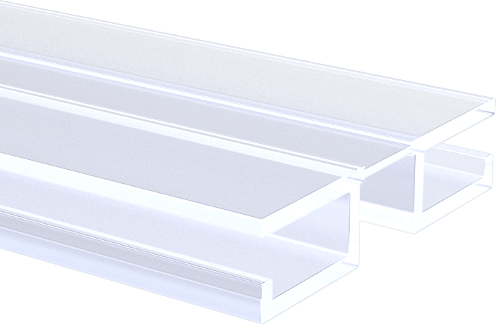 Kaydırmalı Piyano Menteşesi, PVC, 3/16" Panel Kalınlığı, 1-5/16" Genişlik, Şeffaf, Ortası Şeffaf — Takılabilir, Plastic, PVC, Piyano