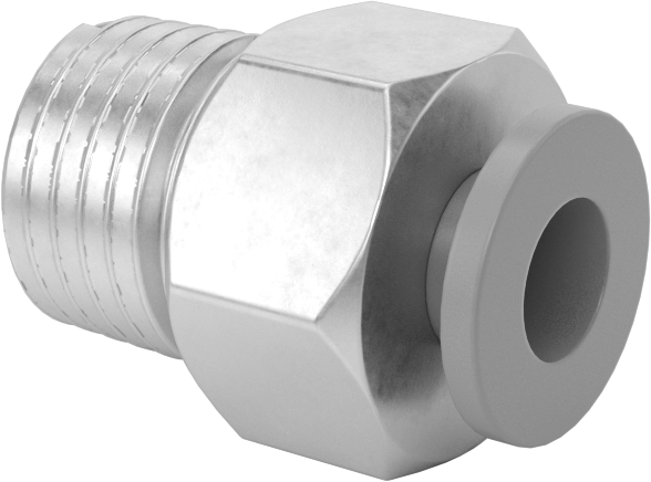Bas-Bağlan Pirinç Gövde Delikli Vana, Adaptör, 1/4 NPT Erkek, 1/4" Boru Dış Çapı için, 0.01 inç Çap
