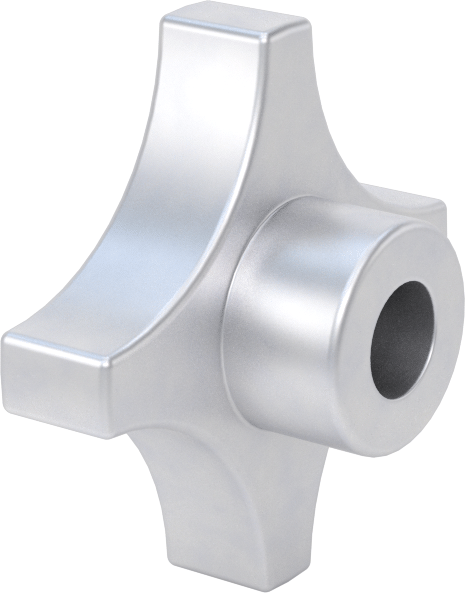 Alüminyum dört kollu topuz, 1/2" Çaplı 3/4" Derinlikli Delikli