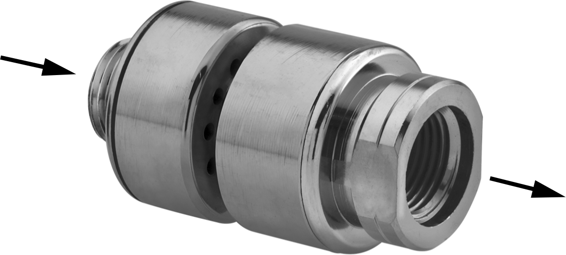 İki Aşamalı Geri Akış Önleme Valfi, Krom Kaplama Pirinç Gövde, 3/8 NPT Erkek — Hava, Su, Pirinç, 150 psi @ 140° F