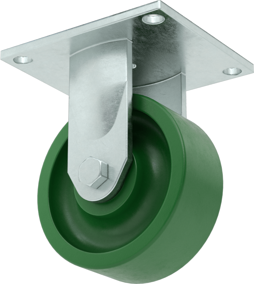 5-1/2" x 5" Plakalı Yüksek Kapasiteli Spartan Tekerlek, 5" Çapında 75D Durometre Poliüretan Tekerlekli Sert