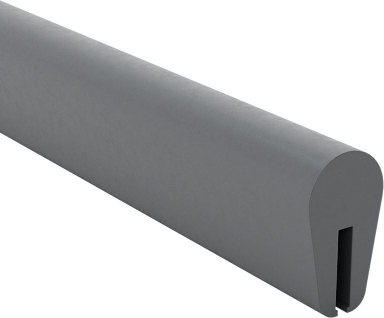 SBR Çıtası, 1/16" Genişlik x 5/16" İç Yükseklik, 2-1/2 Fit Uzunluk — 1⁄16", Gri, 37⁄64"