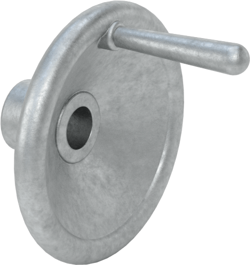 Çinko Dişsiz Delikli Katı El Çarkı, Dönen Saplı Çukur Tekerlek, 2-1/4" Çap, 3/8" Delik