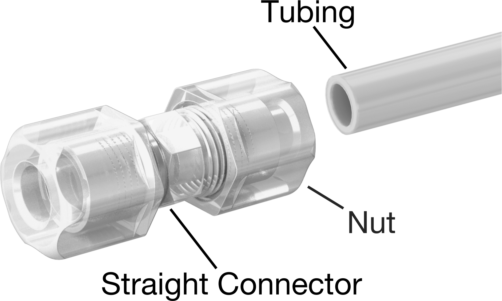 Yiyecek ve İçecek için Sıkıştırmalı Boru Bağlantı Parçası, Yüksek Sıcaklık, Adaptör, 6 mm boru dış çapı x 1/4 BSPP erkek