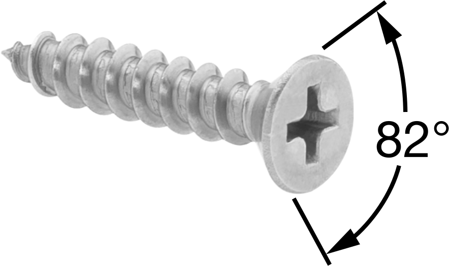 18-8 Paslanmaz Çelik Metal için Phillips Havşa Başlı Vidalar, 0 Numaralı Boyut, 1/8" Uzunluk