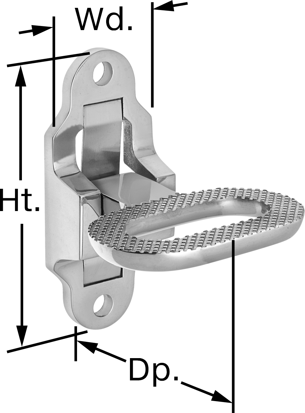Katlanabilir Basamak, 304 Paslanmaz Çelik, 4-3/4" Yükseklik x 1-3/4" Genişlik x 3-3/4" Derinlik Toplam — Elmas Desenli, 304 Stainless Ste…