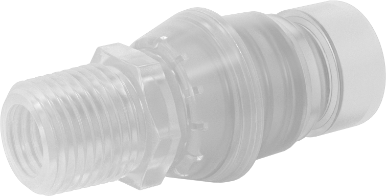 Hava ve Su için Yüksek Akışlı Hızlı Bağlantı Tüp Bağlantısı, Polipropilen Plastik Tapa, 1/2 NPT Erkek, 1/2 Kaplin Boyutu