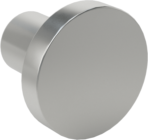 Dişli Delikli Montaj Çekme Düğmesi, Pürüzsüz Tutamak, 20 mm Çap x 4 mm Yüksekliğinde Başlık