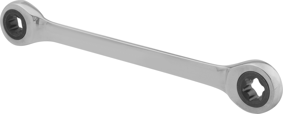 Torx Açıklıklı Cırcırlı 2 Başlı Kutu Anahtarı, E10 x E12 Boyut, 5-7/8" Toplam Uzunluk — Bireysel, 5 7⁄8", 2