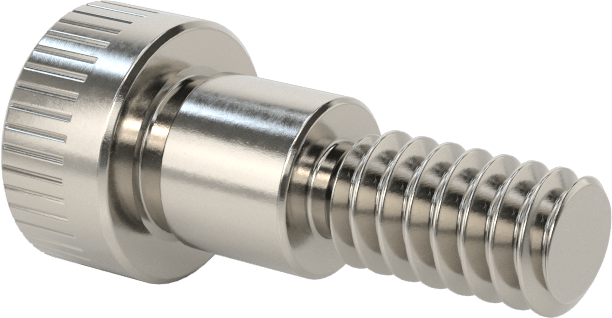 18-8 Paslanmaz Çelik Omuzlu Vida, Pasifleştirilmiş, 1/4" Omuz Çapı, 1/4" Omuz Uzunluğu, 10-24 Diş