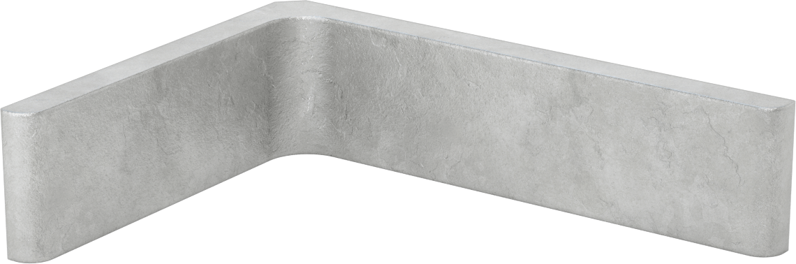 Köşe Braketi Kaynağı, 6" x 8" x 2" — Çelik, Kaynaklı, 0.5"