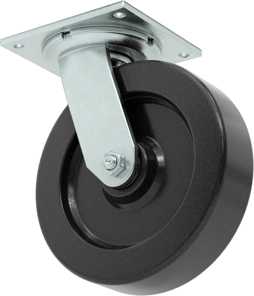 5-1/2" x 5" Plakalı Yüksek Kapasiteli Spartan Tekerlek, Sızdırmaz Rulmanlı ve 8 inç Çapında Fenolik Tekerlekli Döner