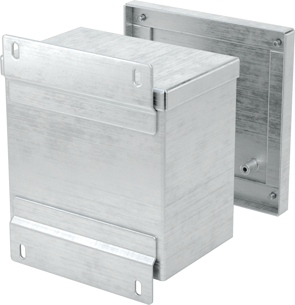 Alüminyum Hava Koşullarına Dayanıklı Muhafaza, Çıkarılabilir Kapaklı, 6" Yükseklik x 6" Genişlik x 4" Derinlik