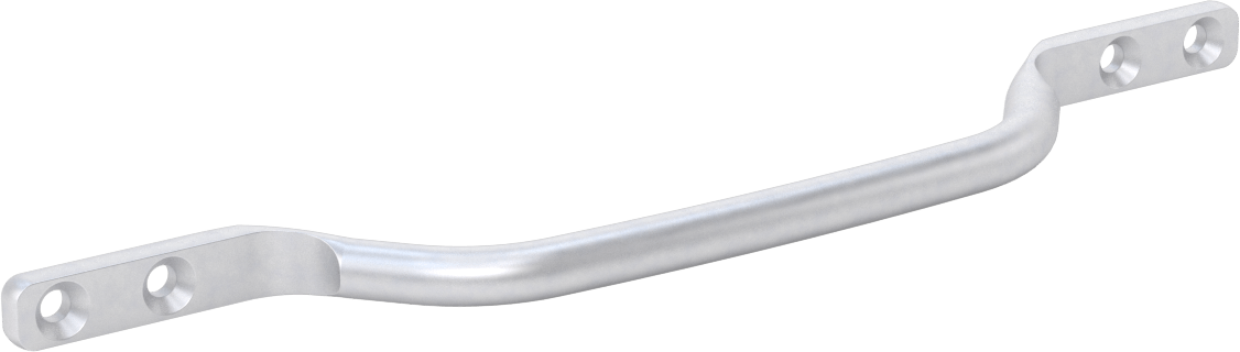 Dişsiz Delikli Montajlı Yuvarlak Çekme Kolu, Mat Alüminyum, Havşa, 12-1/8" Merkezden Merkeze Genişlik — 12 1⁄8", Dişsiz Delik, Alüminyum