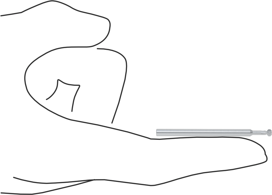Karbür Çift Pahlı Parmak Frezesi, 0.120" Freze Çapı, 1/4" Boyun Uzunluğu