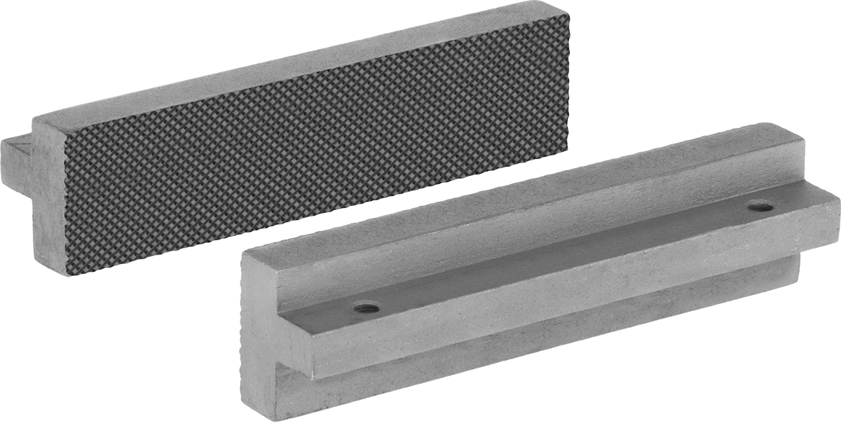 Tezgah Mengene için Morgan-Milwaukee Çeneleri, Düz, Model Numarası 50 ve 150 için — Tırtıklı, 5", Düz