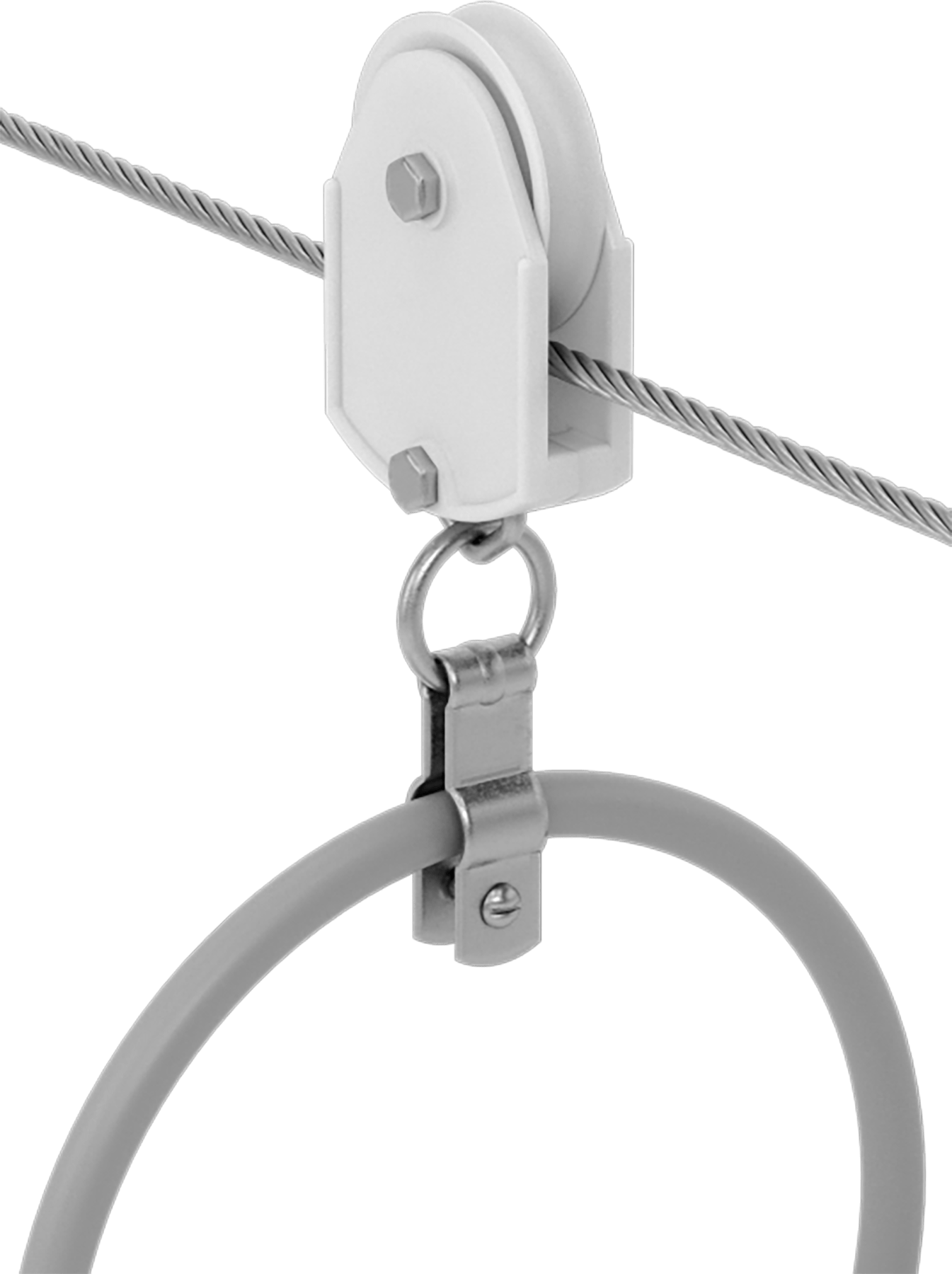 Tel Halat-Seyir Vinç Kablo Taşıyıcısı, 1/4"-3/8" Tel Halat Çapı için, 0.5"-1" Kablo/Hortum Dış Çapı