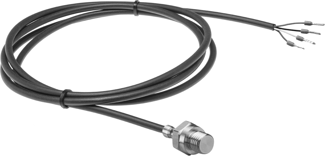 Yüzeyler için RTD Probu, Tel Yüksük Bağlantısı, M12 x 1.5 mm Diş Boyutu — Dişli, M12, Terminal, Wire Ferrule