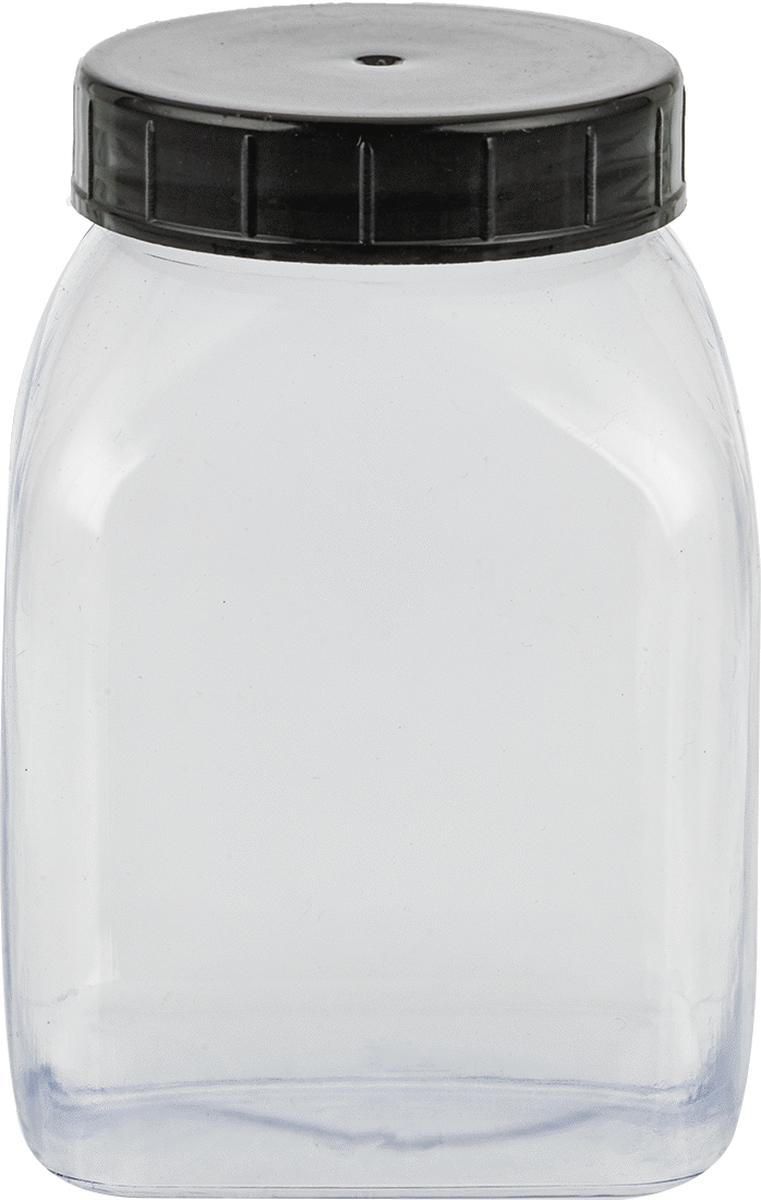 Şeffaf PVC Plastik Kavanoz, 10.1 FL oz/300 ml Kapasite — 10.1 fl. oz., 300 ml, 3 3⁄4", Paper, Phenolic, Plastic, PVC