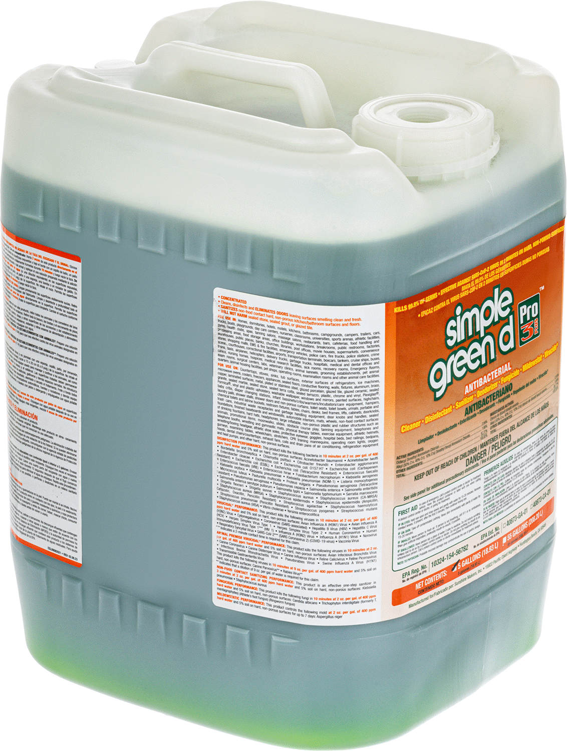Simple Green Dezenfektan Konsantresi, 5 Galonluk Sürahi, Lavanta — Sürahi, Dezenfektan, Kir, Kokular, Virüsler, Bakteriler, Kalıp, Yeast