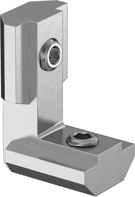 T-Yivli Çerçeve, 1.5" için Gizli Köşe Braketi, 30 ve 40 mm Yüksekliğinde Ray