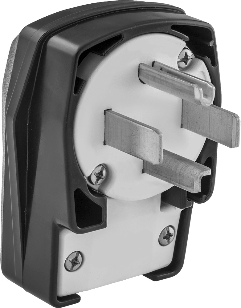 Premium Düz Bıçaklı Konektör, Dört Kanatlı Erkek 90 Derece Dirsek Fişi, NEMA 14-30 — 125V AC/250V AC, Erkek, 30A