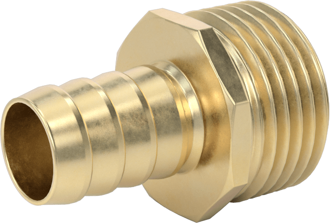 Pirinç Tırnaklı Bahçe Hortumu Bağlantı Parçası, Adaptör, 5/8" Hortum İç Çapı x 3/4 GHT Erkek için, 1-9/16" Uzunluk