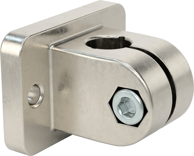 Ağır Hizmet Tipi Kelepçeli Çerçeve, 1/2" Dış Çaplı Ray için Delikli Ofset Desteği, 304 Paslanmaz Çelik — 1⁄2", Yuvarlak, 304 Stainless St…