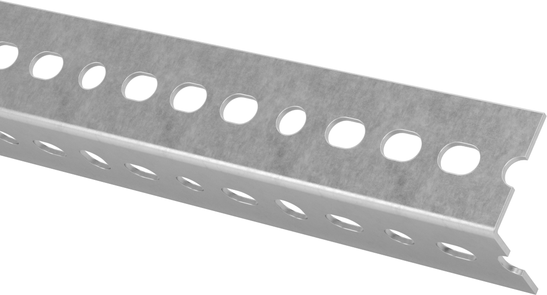 304 Paslanmaz Çelik Cıvatalı Çerçeve, L-Şekilli Ray, 1-1/2" x 1-1/2" Genişlik — 304 Stainless Steel, Stainless Steel, Ray, 0.074"