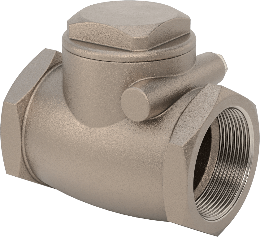 Yüksek Akışlı Dişli Çekvalf, Bronz, 2 NPT Dişi, 125 Sınıf, 131 Akış Katsayısı