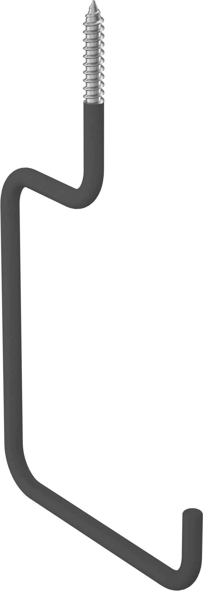 Vinil Kaplı Vidalı Asma Kancası, Duvar ve Alt Montaj, 0.25" Tel Çapı, 4-3/16" Çıkıntı — Dişli, 4 3⁄16", Alt Montaj, Duvar