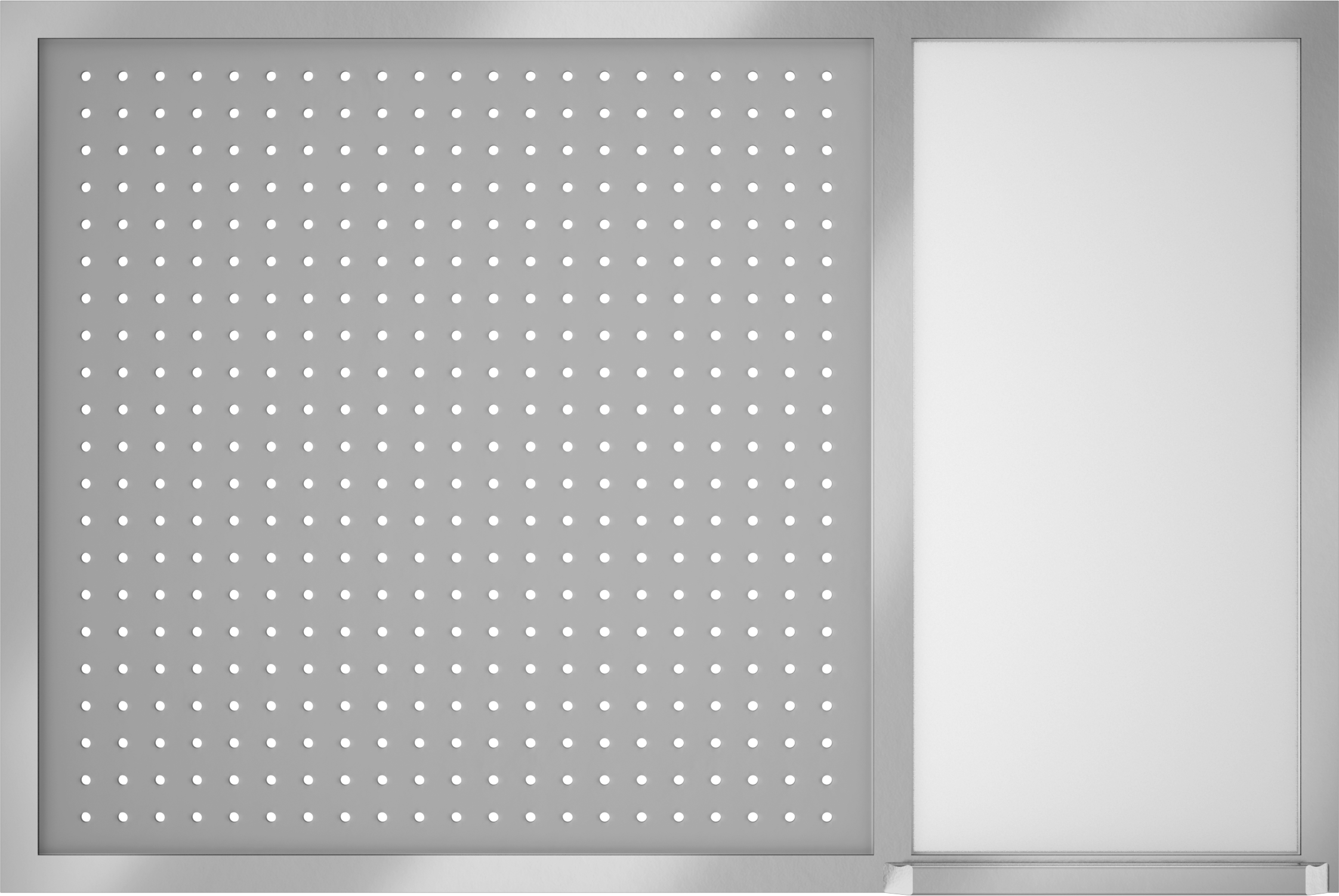 Silinebilir tahtalı çerçeveli delikli pano, Alüminyum Çerçeve, 36 inç Genişlik x 24 inç Yükseklik — 36", -, 24"