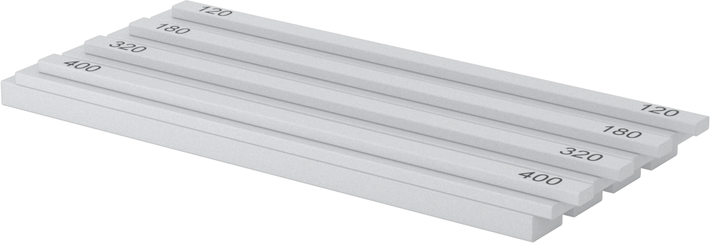 Çelik için 12 Parça Tıkanmaya Dayanıklı Parlatma Taşı Seti — Dikdörtgen, 1/8", 1/4", Çelik