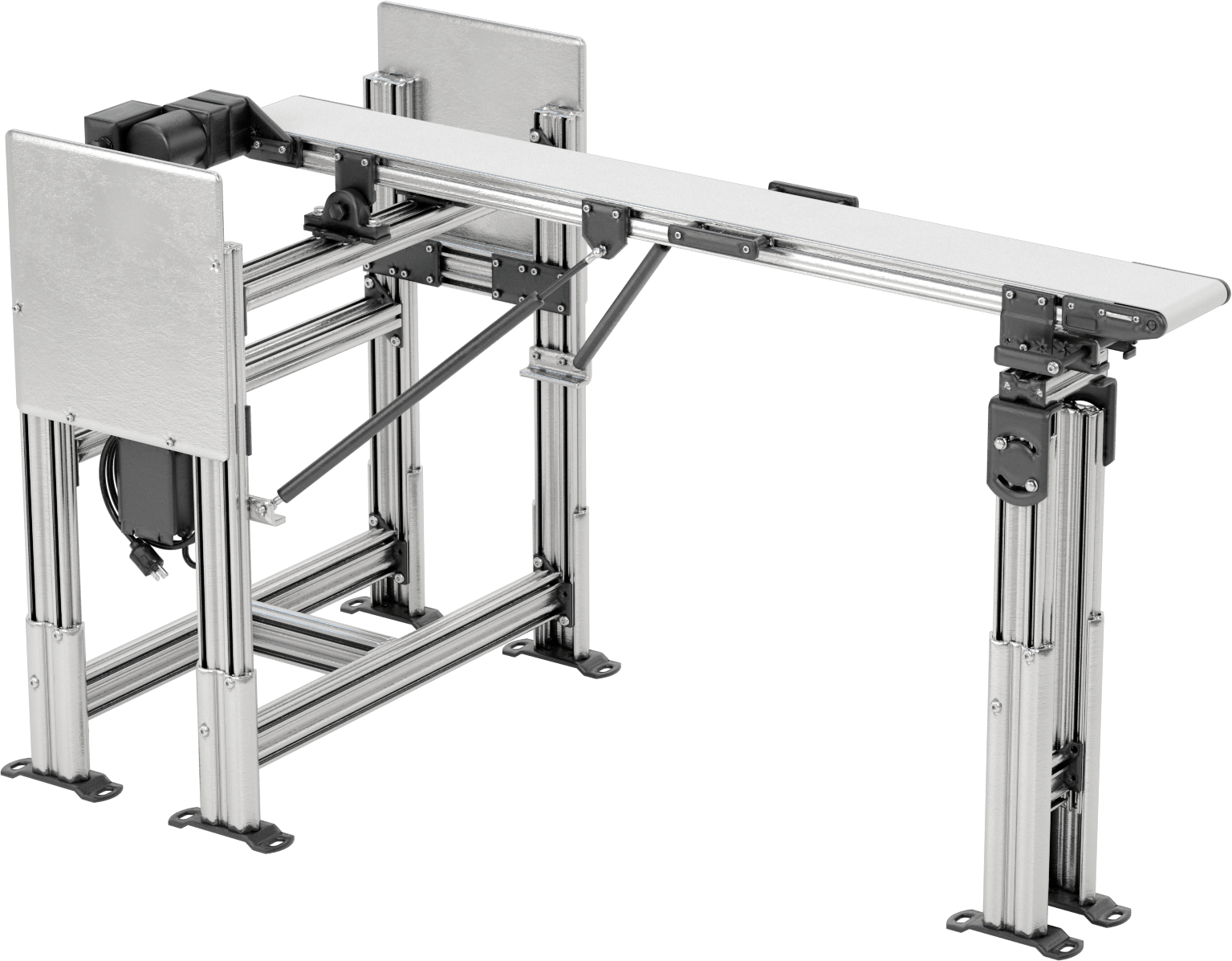 Kolay Erişimli Kullanıma Hazır Mini Kayışlı Konveyör, 6" Kayış Genişliği, 6-5/8" Çerçeve Genişliği, 5 Fit Uzunluk