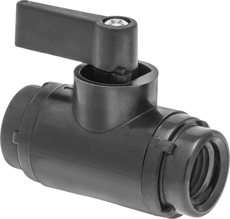 Siyah Naylon Açma/Kapama Vanası, Kompakt, 1/4 NPT Dişi x 1/4 NPT Dişi, 2.9 Cv